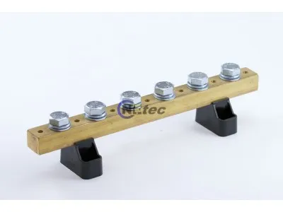 Neutral bar 250A 6 stud with feet fitted